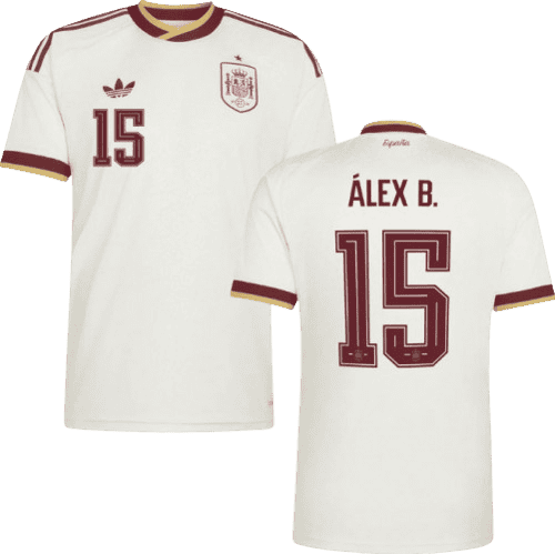 Spain ALEX B #15 Away World Cup 2026 Jersey White Men's