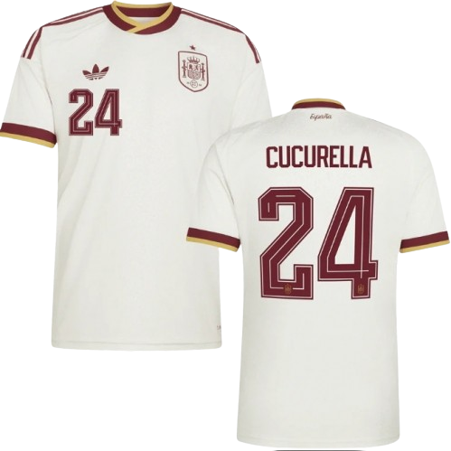 Spain CUCURELLA #24 Away World Cup 2026 Jersey White Men's