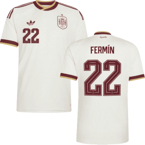 Spain FERMIN #22 Away World Cup 2026 Jersey White Men's