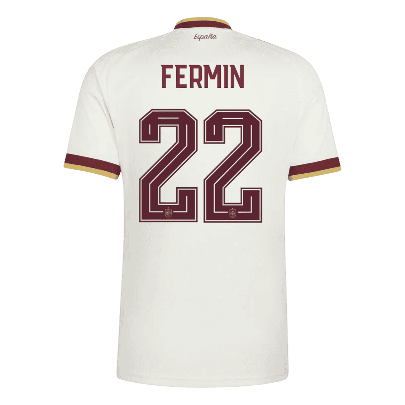 Spain FERMIN #22 Away World Cup 2026 Jersey White Men's
