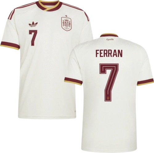 Spain FERRAN #7 Away World Cup 2026 Jersey White Men's