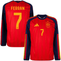 Spain FERRAN #7 Home World Cup 2026 Long Sleeve Jersey Red Men's