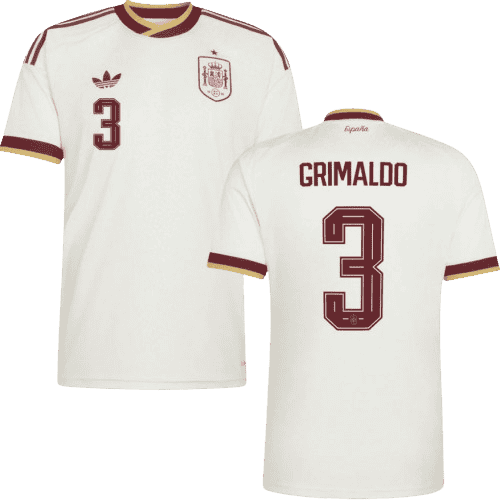 Spain GRIMALDO #3 Away World Cup 2026 Jersey White Men's