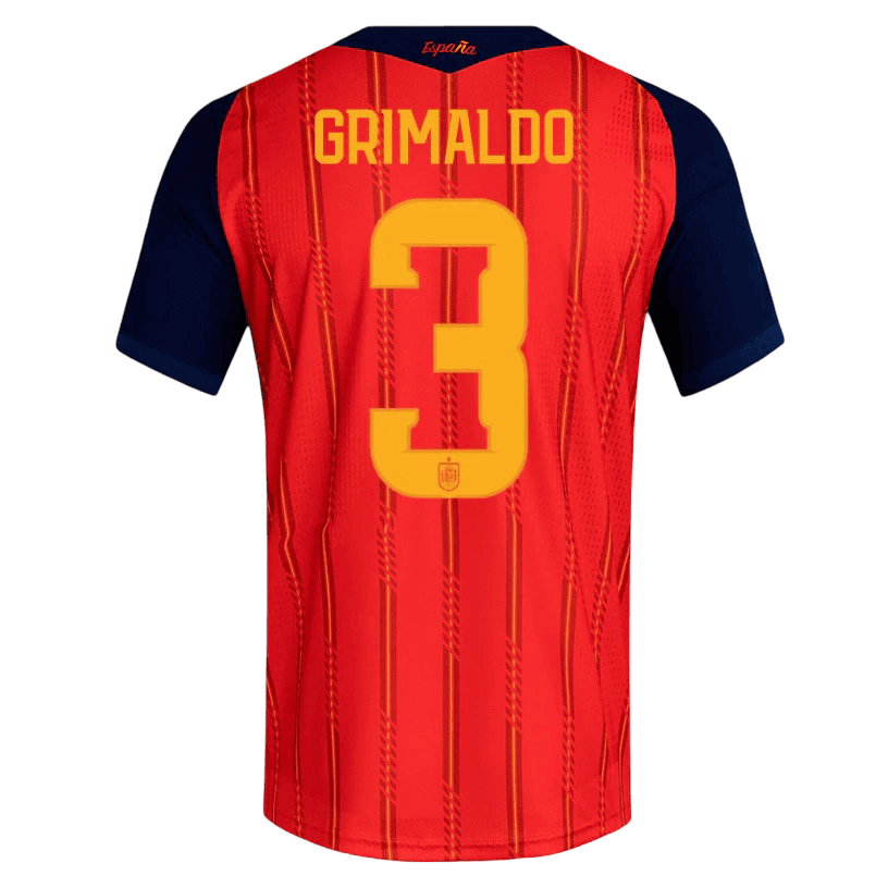 Spain GRIMALDO #3 Home World Cup 2026 Jersey Red Men's