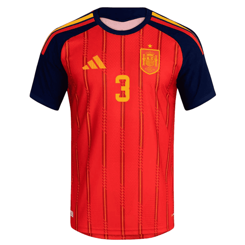Spain GRIMALDO #3 Home World Cup 2026 Jersey Red Men's