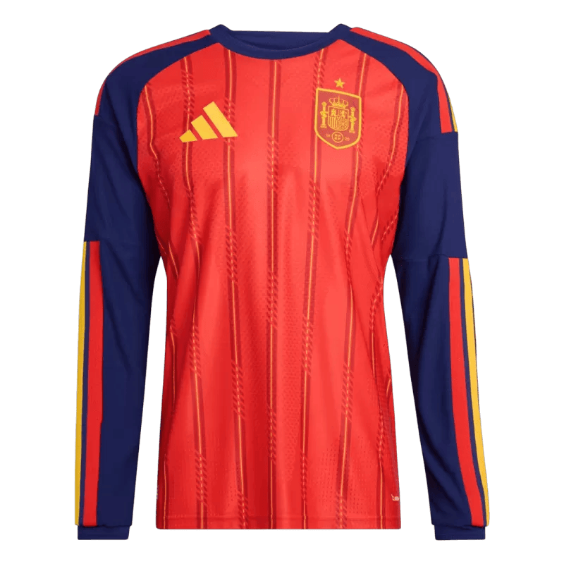 Spain Home World Cup 2026 Long Sleeve Jersey Player's Version Red Men's