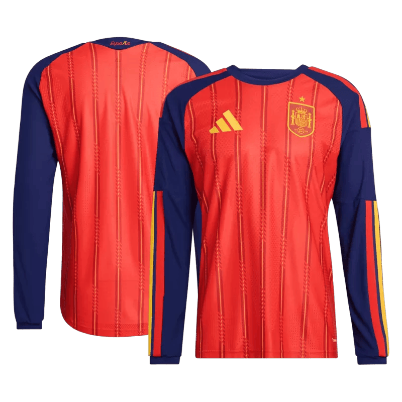 Spain Home World Cup 2026 Long Sleeve Jersey Player's Version Red Men's