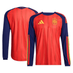 Spain Home World Cup 2026 Long Sleeve Jersey Player's Version Red Men's