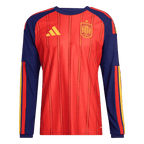 Spain Home World Cup 2026 Long Sleeve Jersey Player's Version Red Men's