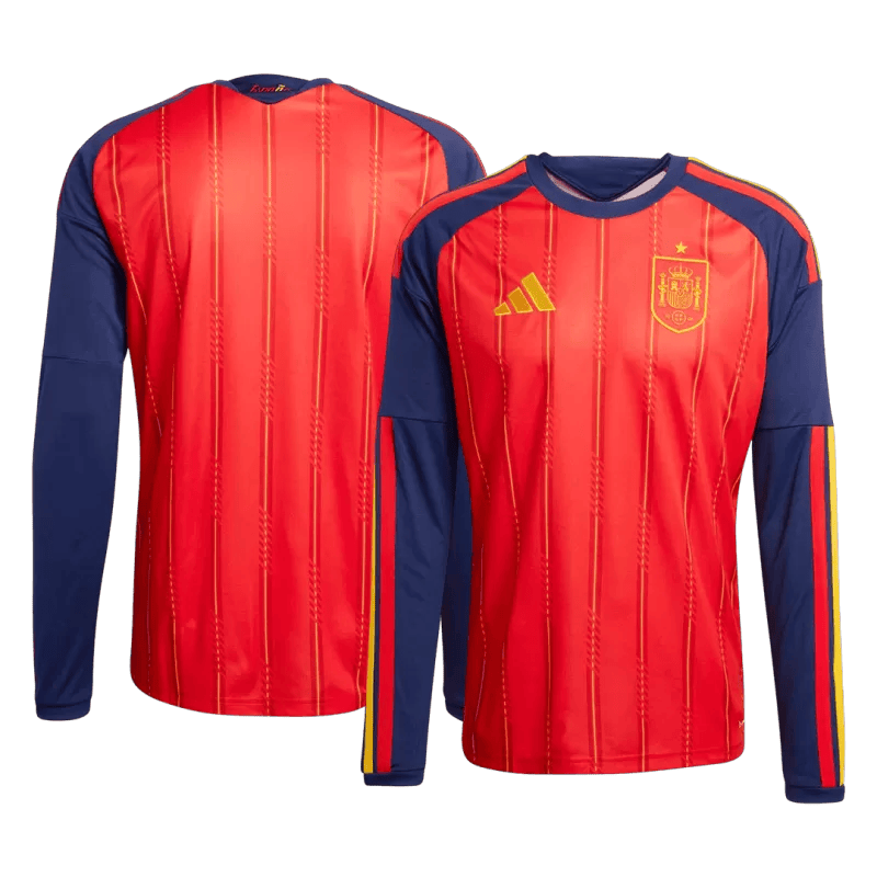 Spain Home World Cup 2026 Long Sleeve Jersey Red Men's
