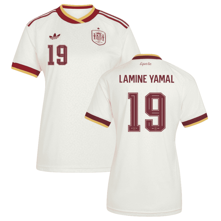 Spain LAMINE YAMAL #19 Away World Cup 2026 Jersey White Women's