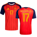 Spain NICO WILLIAMS JR. #17 Home World Cup 2026 Jersey Red Men's