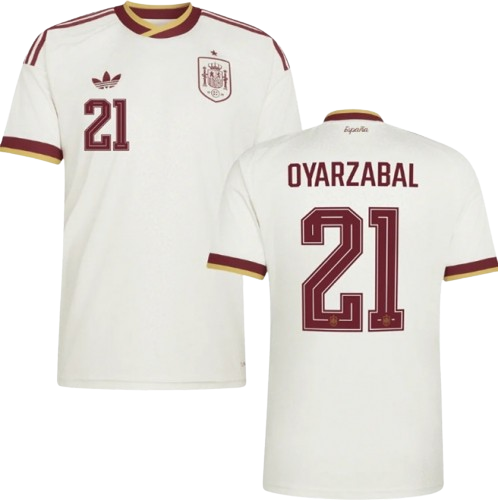 Spain OYARZABAL #21 Away World Cup 2026 Jersey White Men's