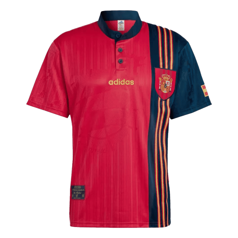 Spain Retro Home Jersey 1996 Red Men's