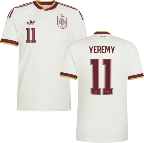 Spain YEREMY #11 Away World Cup 2026 Jersey White Men's