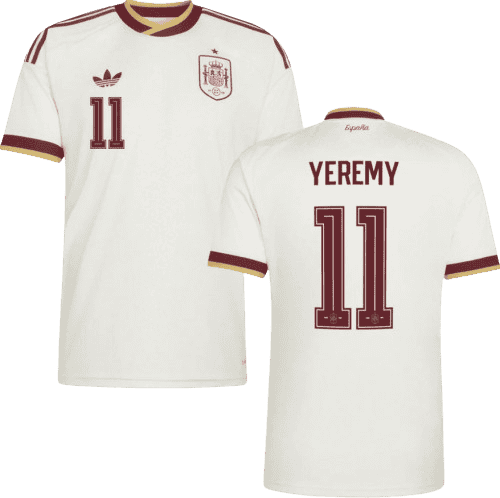 Spain YEREMY #11 Away World Cup 2026 Jersey White Men's
