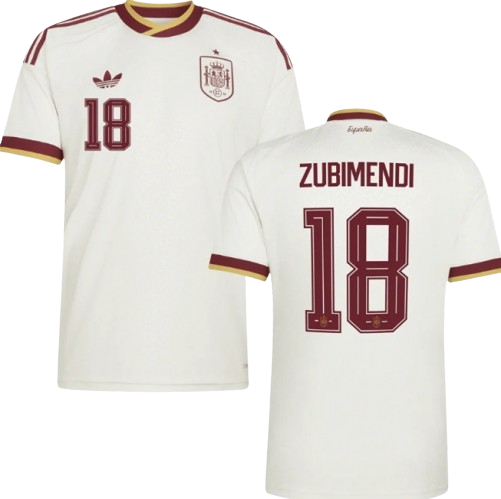 Spain ZUBIMENDI #18 Away World Cup 2026 Jersey White Men's
