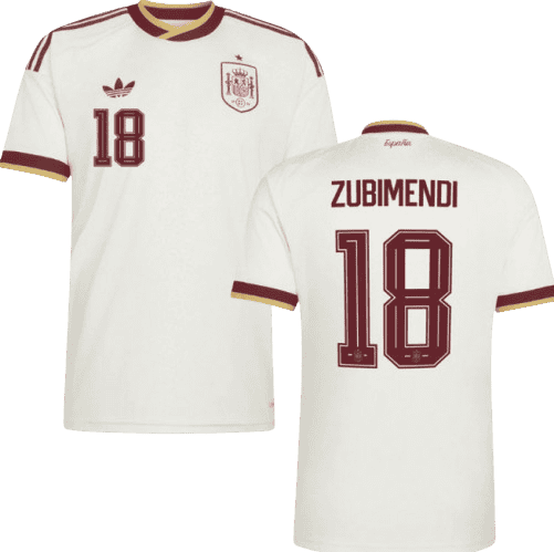 Spain ZUBIMENDI #18 Away World Cup 2026 Jersey White Men's