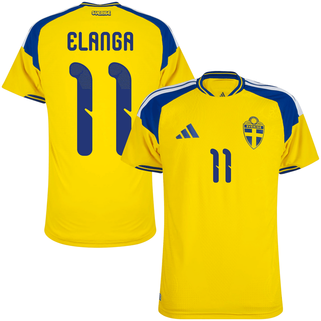 Sweden ELANGA #11 Home World Cup 2026 Jersey Player's Version Yellow Men's
