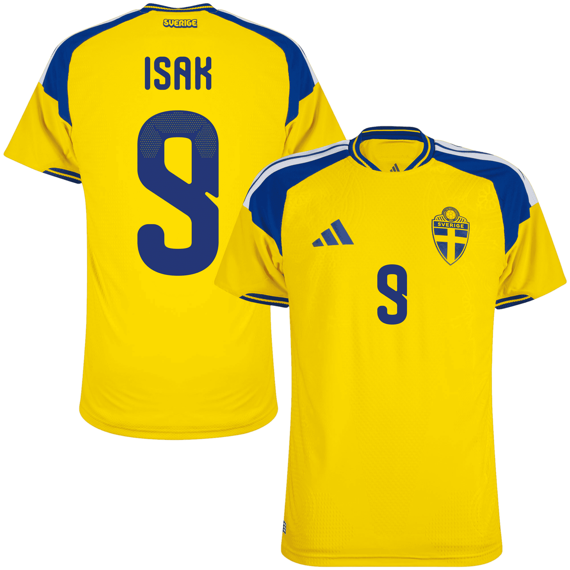 Sweden ISAK #9 Home World Cup 2026 Jersey Player's Version Yellow Men's