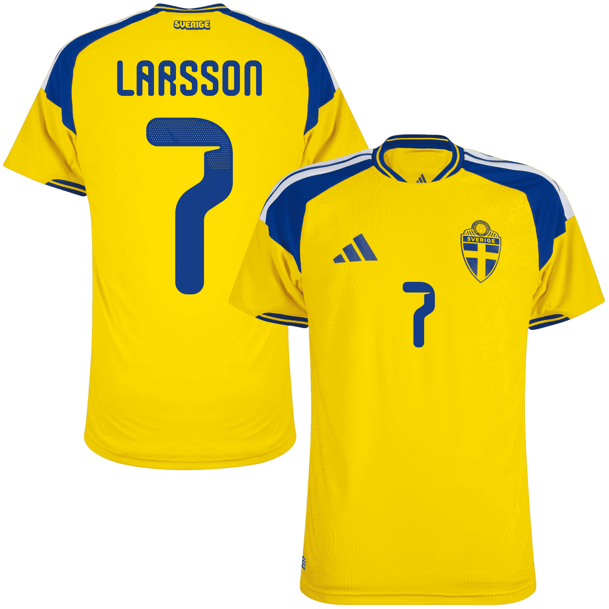 Sweden LARSSON #7 Home World Cup 2026 Jersey Player's Version Yellow Men's