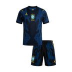 Brazil Away World Cup 2026 Kit Blue & Black Kids