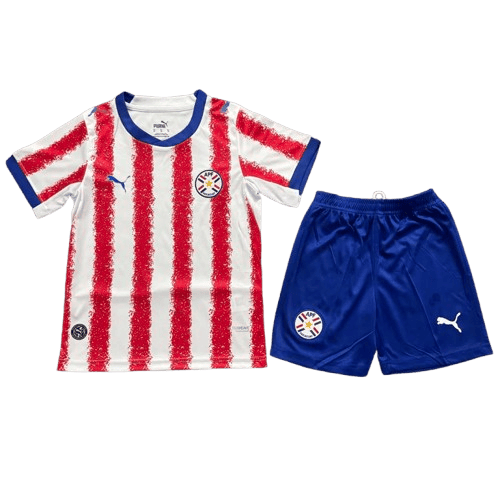 Paraguay Home World Cup 2026 Kit Red & White Kids