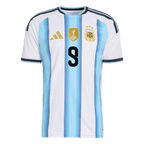 Argentina J.ÁLVAREZ #9 Home World Cup 2026 Jersey Player's Version White & Blue Men's