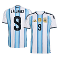 Argentina J.ÁLVAREZ #9 Home World Cup 2026 Jersey White & Blue Men's