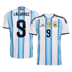 Argentina J.ÁLVAREZ #9 Home World Cup 2026 Jersey White & Blue Men's