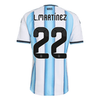 Argentina L.MARTÍNEZ #22 Home World Cup 2026 Jersey Player's Version White & Blue Men's