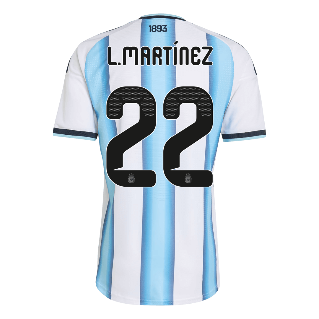 Argentina L.MARTÍNEZ #22 Home World Cup 2026 Jersey Player's Version White & Blue Men's