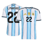 Argentina L.MARTÍNEZ #22 Home World Cup 2026 Jersey Player's Version White & Blue Men's
