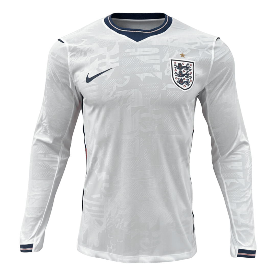 England Home World Cup 2026 Long Sleeve Jersey White Men's