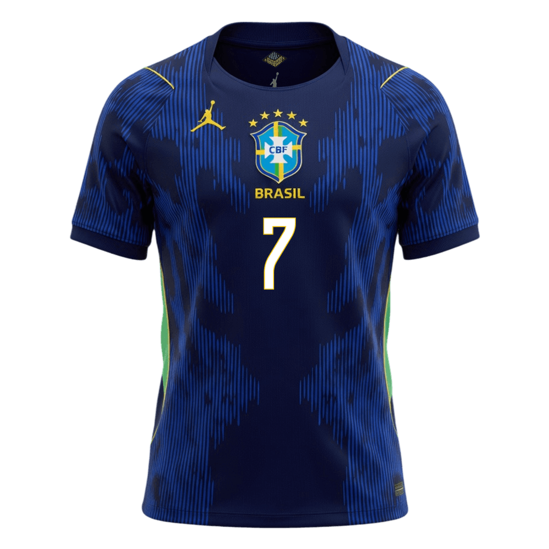 Brazil VINI JR. #7 Away World Cup 2026 Jersey Blue & Black Men's