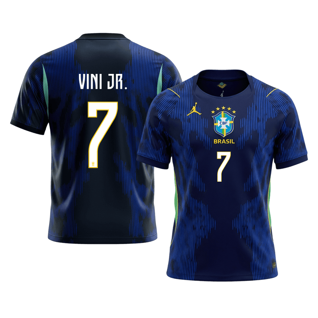 Brazil VINI JR. #7 Away World Cup 2026 Jersey Blue & Black Men's