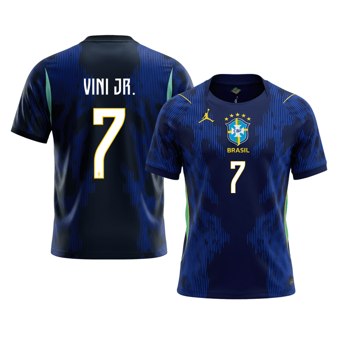 Brazil VINI JR. #7 Away World Cup 2026 Jersey Blue & Black Men's