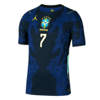 Brazil VINI JR. #7 Away World Cup 2026 Jersey Player's Version Blue & Black Men's