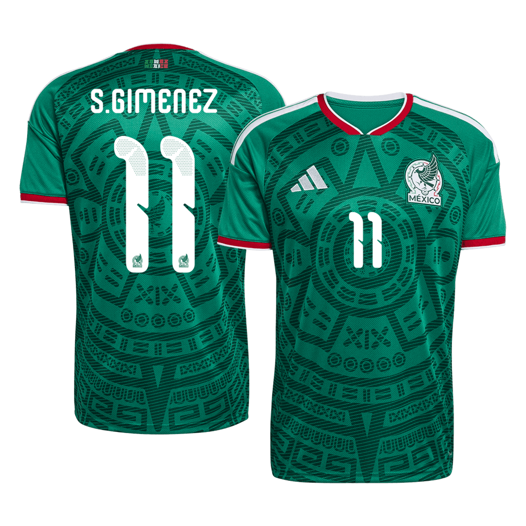 Mexico S.GIMENEZ #11 Home World Cup 2026 Jersey Green Men's