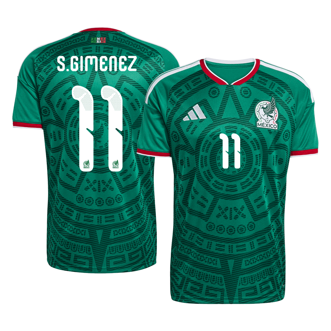 Mexico S.GIMENEZ #11 Home World Cup 2026 Jersey Green Men's