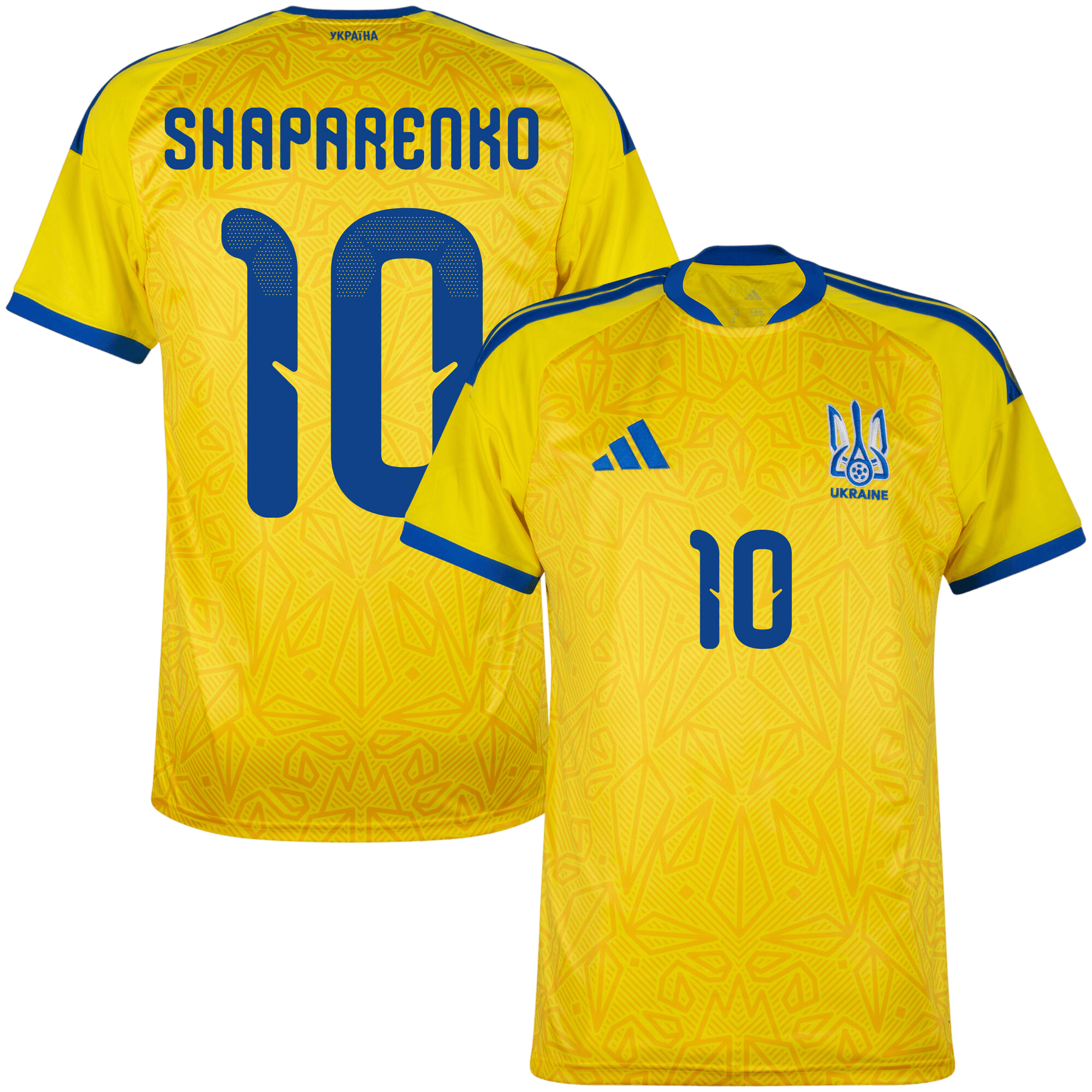 Ukraine SHAPARENKO #10 Home World Cup 2026 Jersey Yellow Men's
