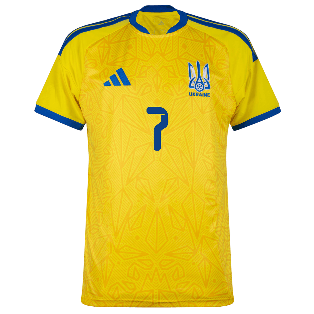 Ukraine SHEVCHENKO #7 Home World Cup 2026 Jersey Yellow Men's