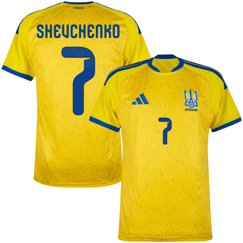 Ukraine SHEVCHENKO #7 Home World Cup 2026 Jersey Yellow Men's