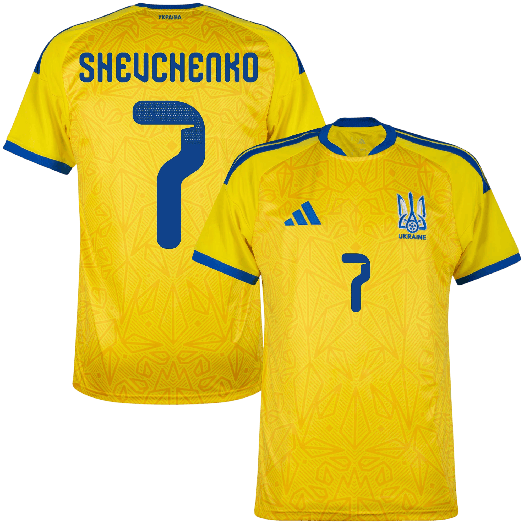 Ukraine SHEVCHENKO #7 Home World Cup 2026 Jersey Yellow Men's