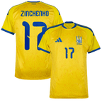 Ukraine ZINCHENKO #17 Home World Cup 2026 Jersey Yellow Men's