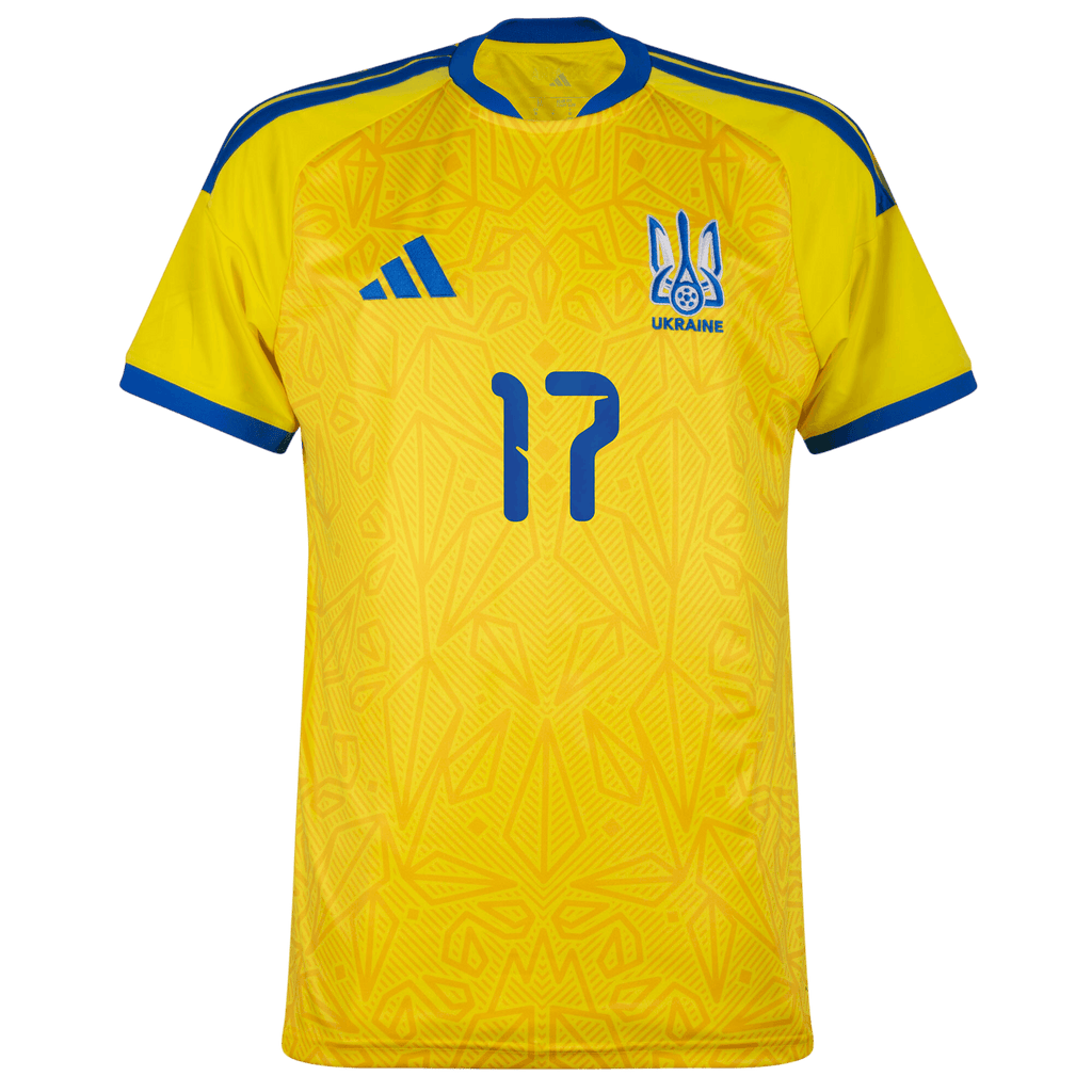 Ukraine ZINCHENKO #17 Home World Cup 2026 Jersey Yellow Men's