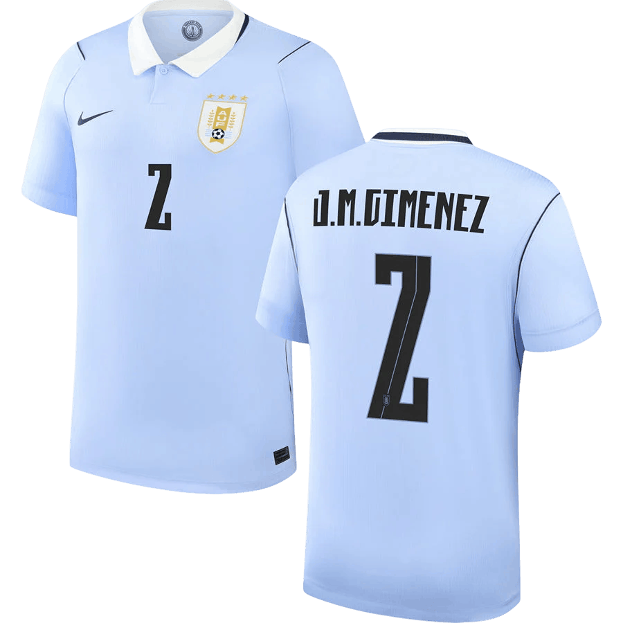 Uruguay J.M. GIMENEZ #2 Home World Cup 2026 Jersey Light Blue Men's