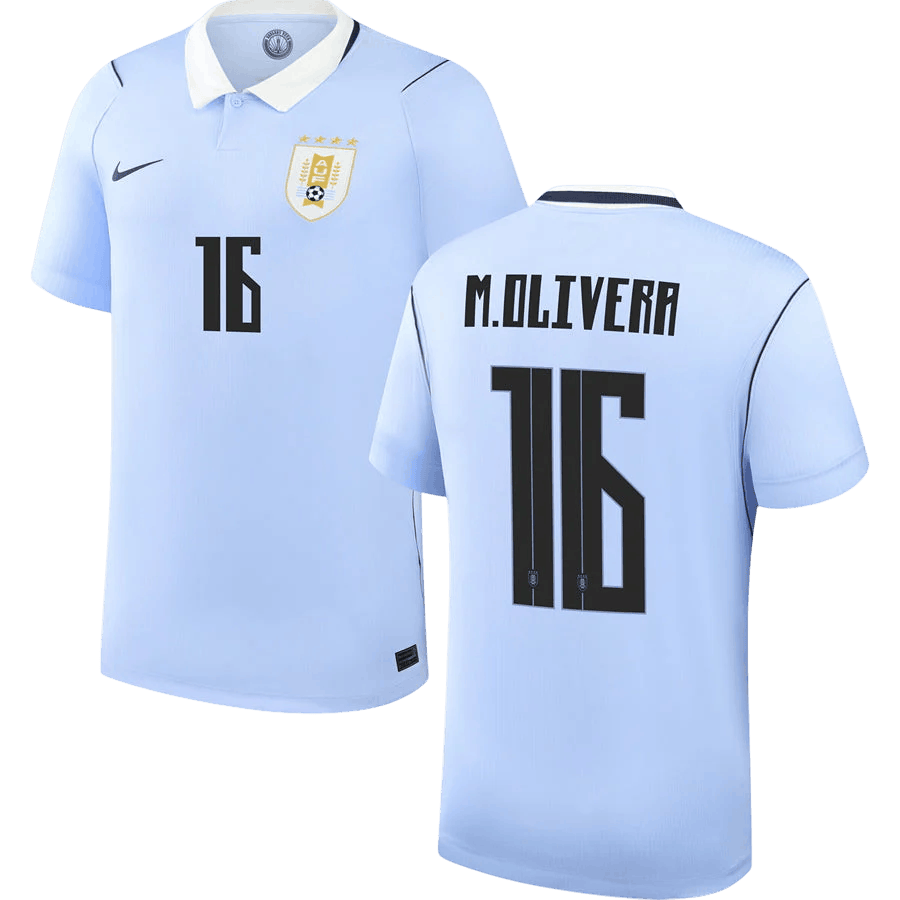 Uruguay M. OLIVERA #16 Home World Cup 2026 Jersey Light Blue Men's