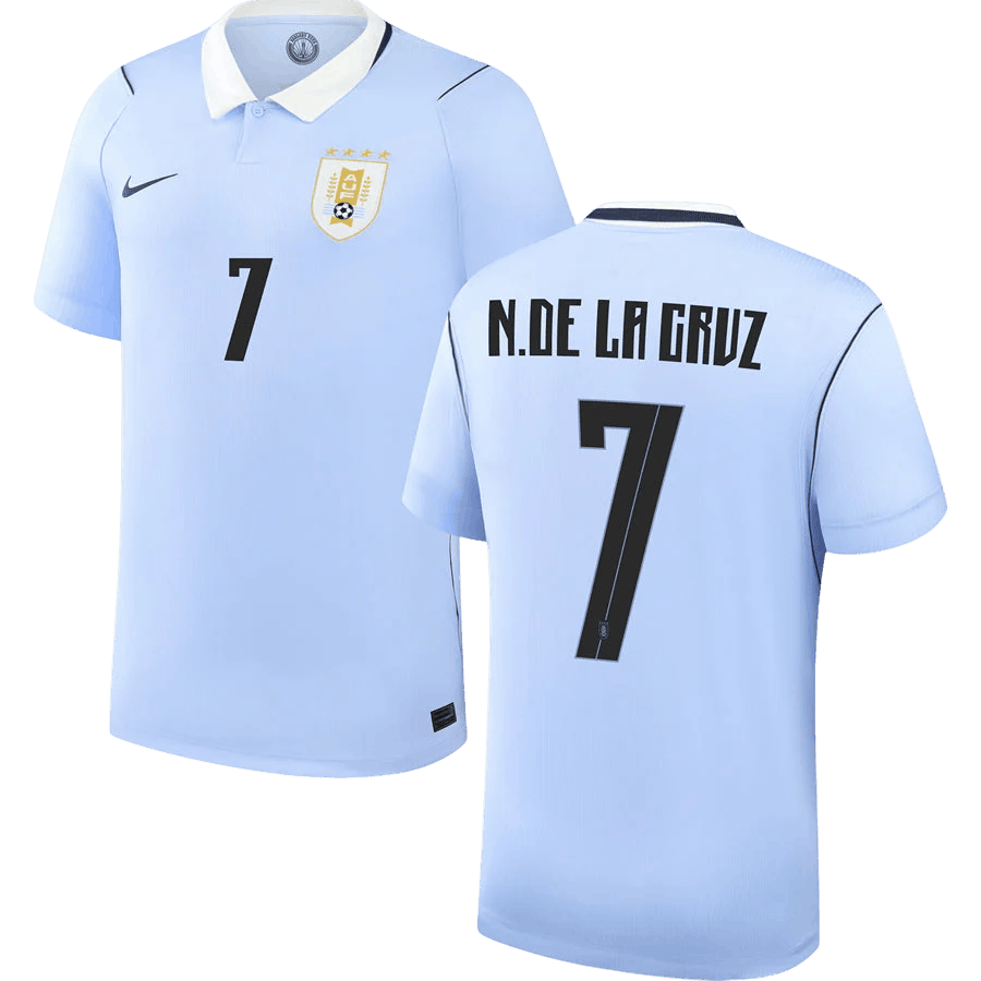 Uruguay N. DE LA CRUZ #7 Home World Cup 2026 Jersey Light Blue Men's