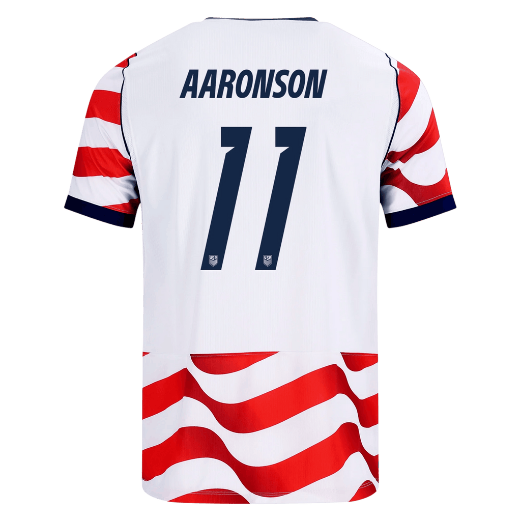USA AARONSON #11 Home World Cup 2026 Jersey Red & White Men's